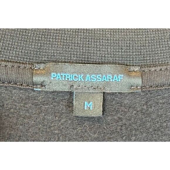 NWOT PATRICK ASSARAF PIMA STRETCH FLEECE QUARTER ZIP PULLOVER FITTED SWEATER M - Picture 8 of 13